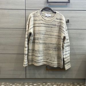 La Ligne Cream and Gray Striped Sweater